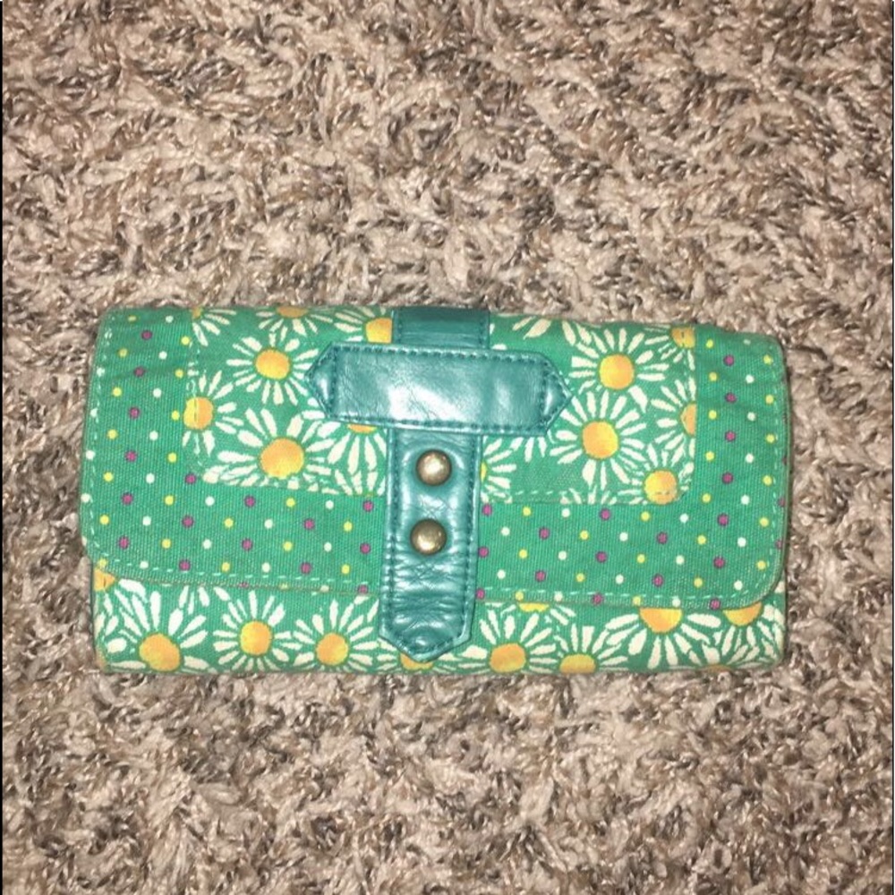 Green Floral Wallet